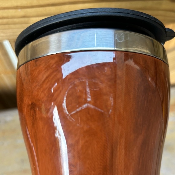 Faux Wood & Stainless Insulated Tumbler with Lid 15oz - Picture 2 of 7